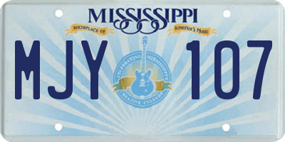 MS license plate MJY107