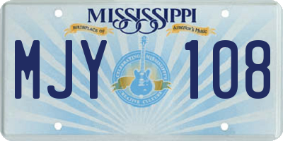 MS license plate MJY108