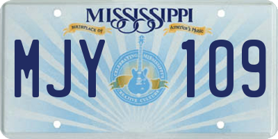 MS license plate MJY109