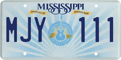 MS license plate MJY111