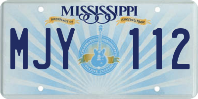 MS license plate MJY112