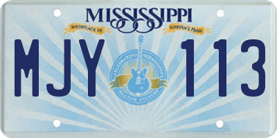 MS license plate MJY113