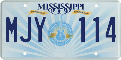 MS license plate MJY114