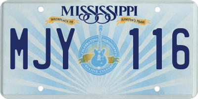 MS license plate MJY116