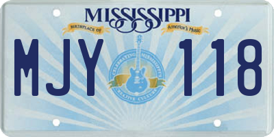 MS license plate MJY118