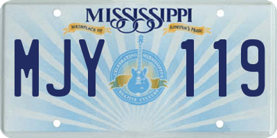 MS license plate MJY119