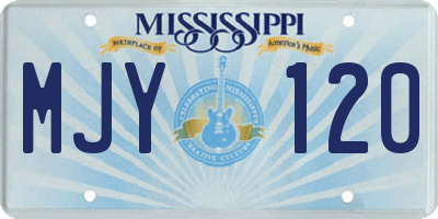 MS license plate MJY120