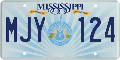 MS license plate MJY124