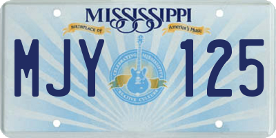 MS license plate MJY125