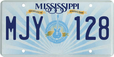 MS license plate MJY128