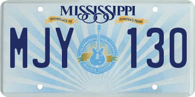 MS license plate MJY130