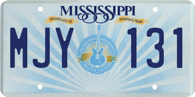 MS license plate MJY131
