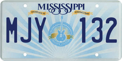 MS license plate MJY132