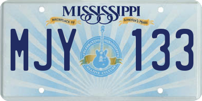 MS license plate MJY133