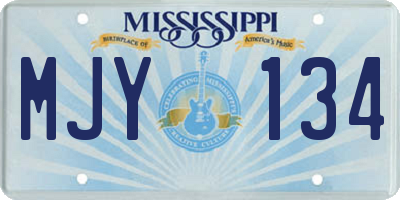 MS license plate MJY134