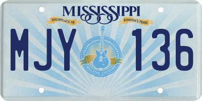 MS license plate MJY136
