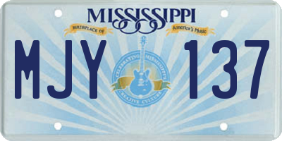 MS license plate MJY137