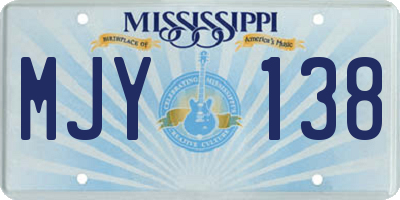 MS license plate MJY138