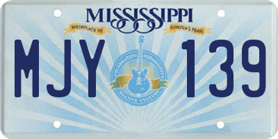 MS license plate MJY139