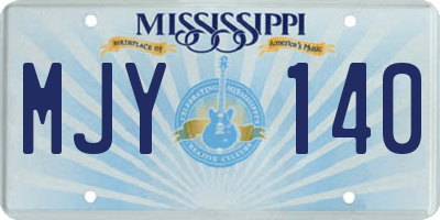 MS license plate MJY140