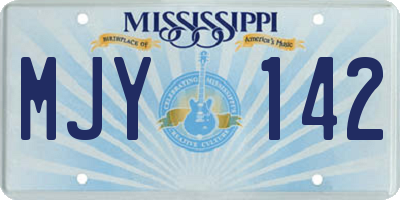 MS license plate MJY142