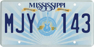 MS license plate MJY143