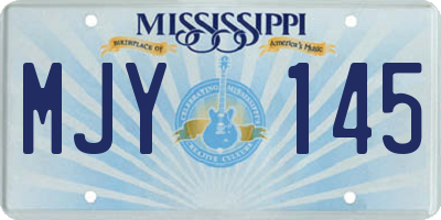 MS license plate MJY145