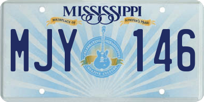 MS license plate MJY146
