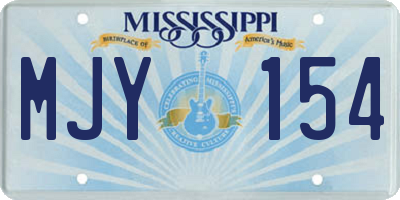 MS license plate MJY154