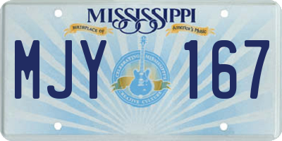 MS license plate MJY167