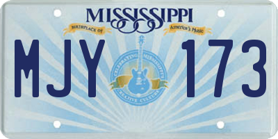 MS license plate MJY173