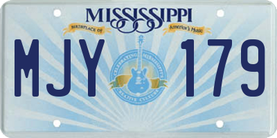 MS license plate MJY179