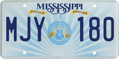 MS license plate MJY180
