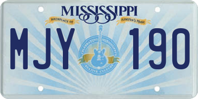 MS license plate MJY190