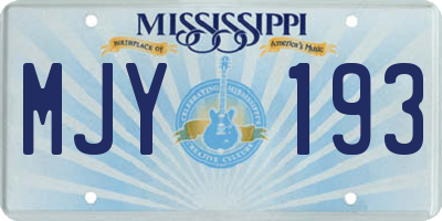 MS license plate MJY193