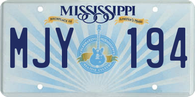 MS license plate MJY194