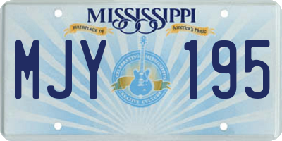 MS license plate MJY195