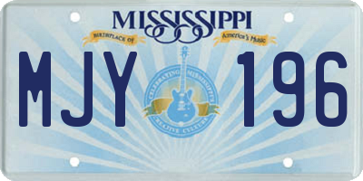 MS license plate MJY196