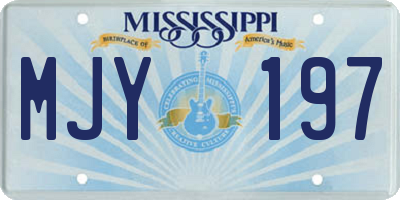MS license plate MJY197