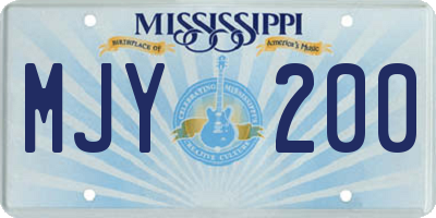 MS license plate MJY200
