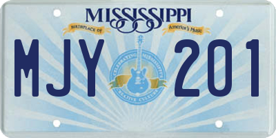 MS license plate MJY201