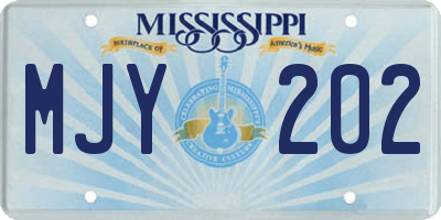 MS license plate MJY202