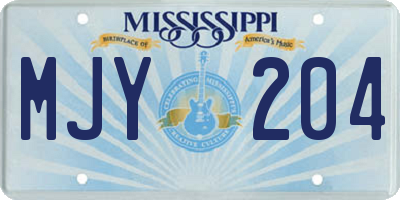 MS license plate MJY204
