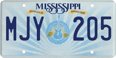 MS license plate MJY205