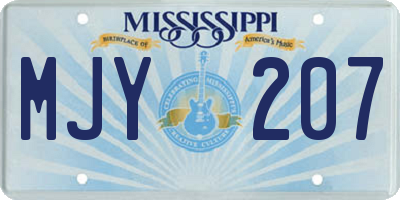 MS license plate MJY207