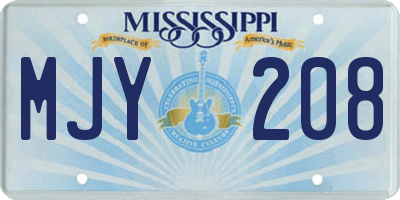 MS license plate MJY208