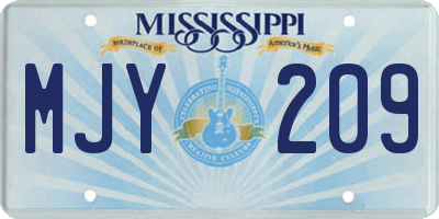MS license plate MJY209