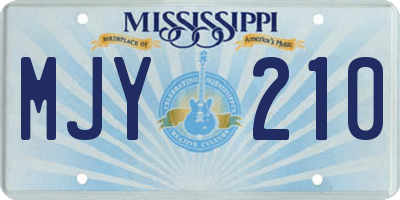 MS license plate MJY210