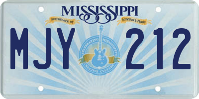 MS license plate MJY212