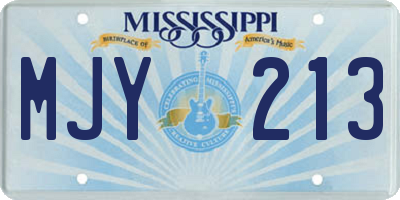 MS license plate MJY213